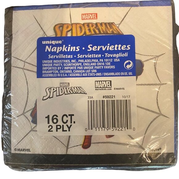 Marvel Spider-Man Spider Man Birthday Party Swirl Decoration Plates Napkins Lot - Picture 7 of 7